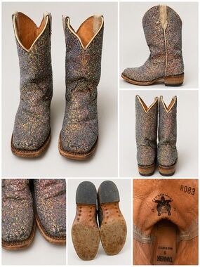 Tanner Mark Glitter Cowgirl Boots - Multicolor
